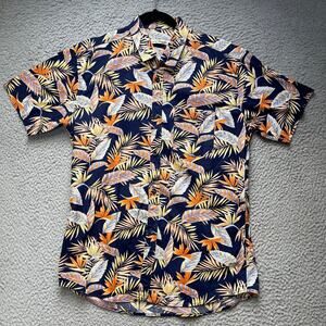 Hawaiian Shirt Mens Large Aloha All Over Print Button Up Short Sleeve